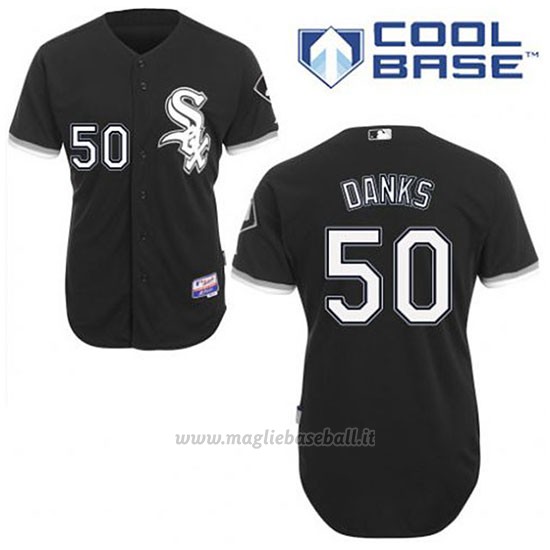 Maglia Baseball Uomo Chicago White Sox John Danks 50 Nero Alterner Cool Base